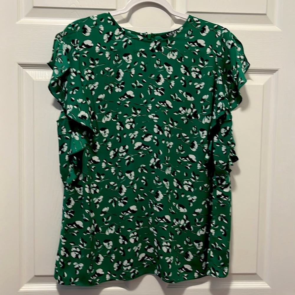 Floral Ralph Lauren 1X cap sleeves